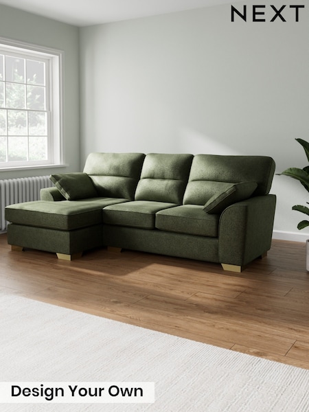 Boucle Chenille/Dark Moss Green Stamford Highback (G68110) | £1,875