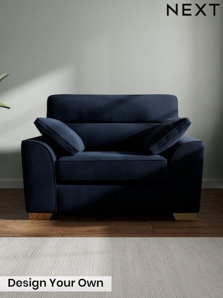 Fine Chenille Easy Clean/Dark Navy Blue Stamford Highback (G68126) | £899