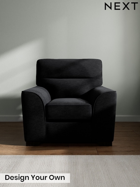 Fine Chenille Easy Clean/Black Stamford Highback (G68128) | £799