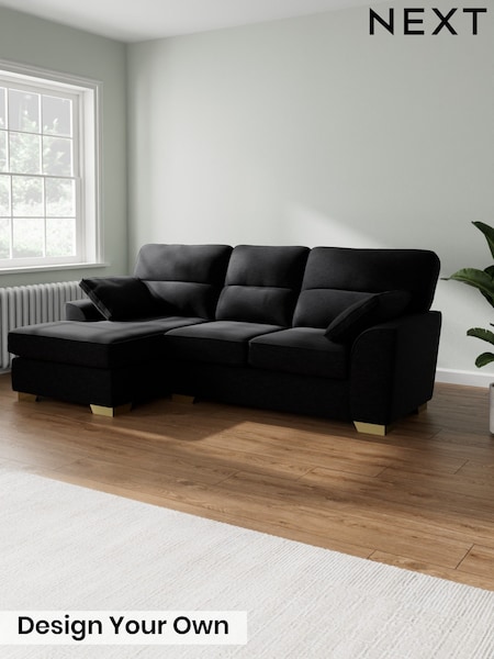 Fine Chenille Easy Clean/Black Stamford Highback (G68128) | £1,875