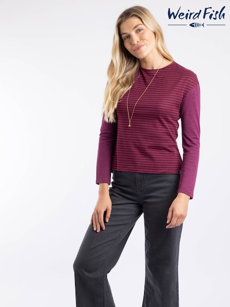 Weird Fish Purple Calfee Striped Long Sleeve T-Shirt (G68236) | £32