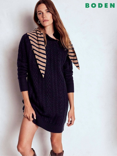 Boden Blue Amara Short Cable Dress (G68462) | £159