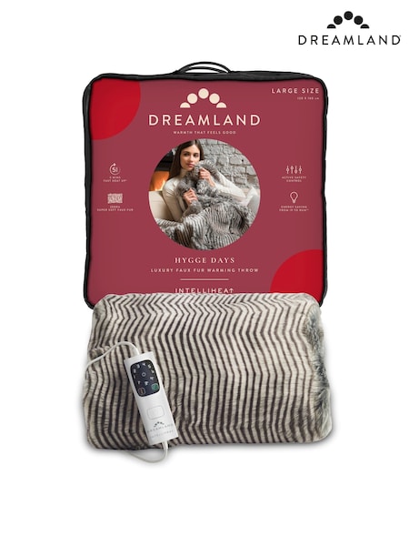 Dreamland Zebra Hygge Days Luxury Faux Throw Electric Blanket (G68529) | £130