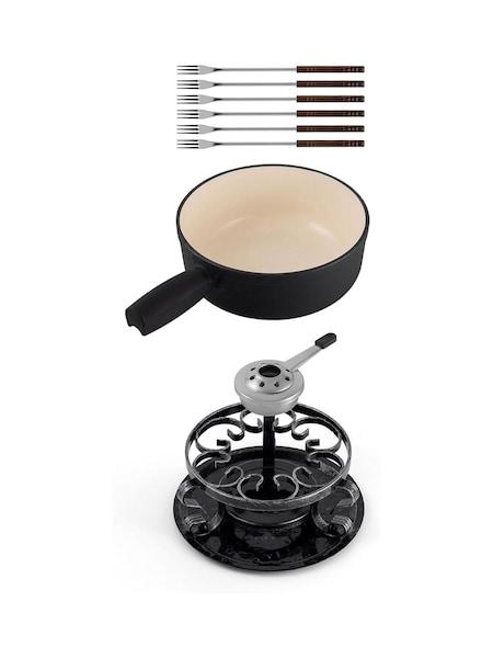 Swissmar 9 Piece Matte Black Lugano Foundue Set (G68627) | £120