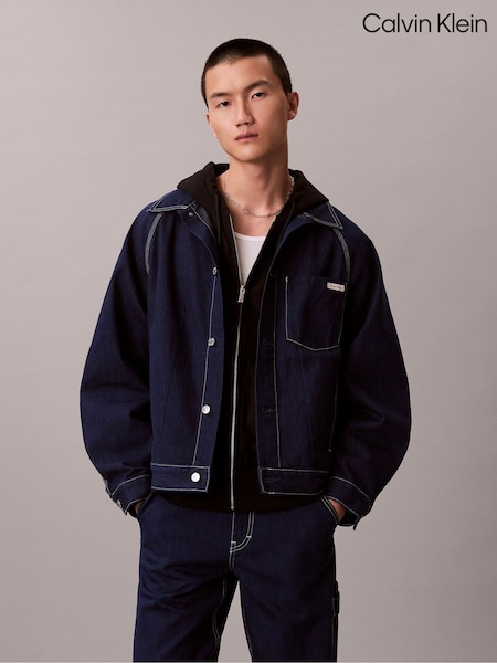 Calvin Klein Blue Denim Darted Workwear Jacket (G68667) | £140