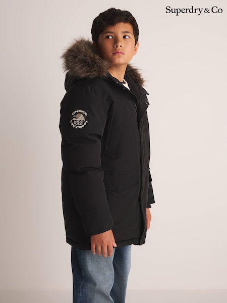 Black - Superdry Everest Parka Coat