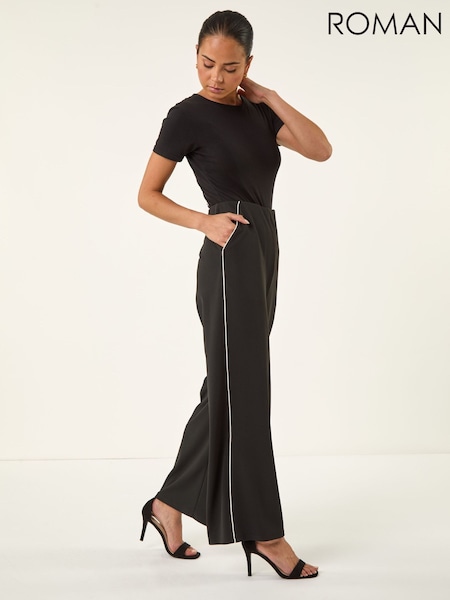 Roman Black Petite Side Seam Stretch Trousers (G69131) | £35
