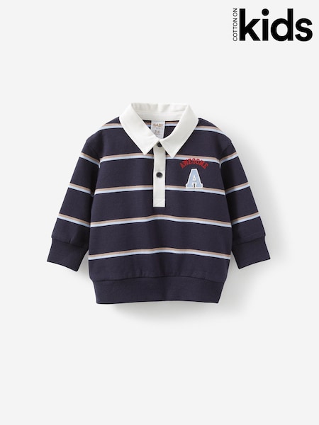 Cotton On Blue Marl Gabe Rugby Polo T-Shirt (G69202) | £15