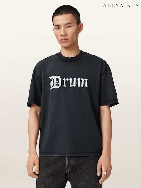 AllSaints Black Snare Short Sleeve Crew Neck T-Shirt (G69339) | £79