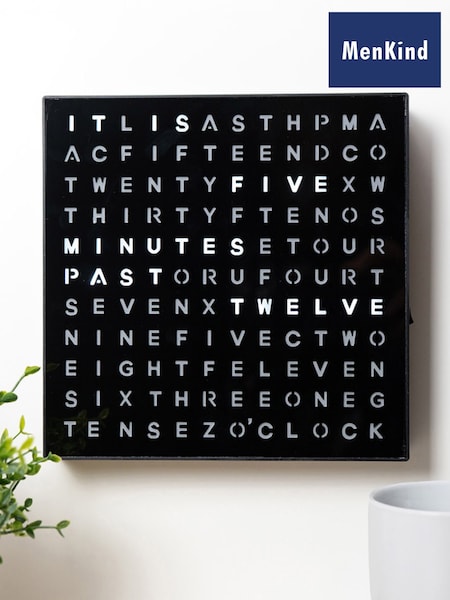 MenKind Black and White #Winning Quirky Frame Timepiece Word Clock (G69353) | £22