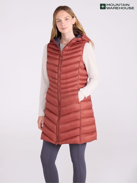 Mountain Warehouse Orange Florence Womens Long Padded Gilet (G69637) | £59