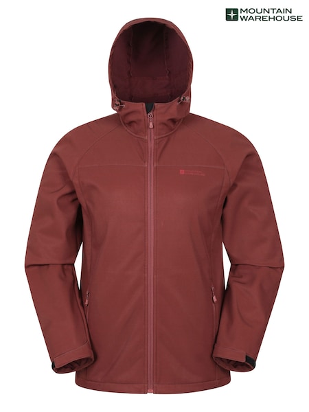 Mountain Warehouse Red Exodus Mens Showerproof Softshell Coat Jacket (G69733) | £59
