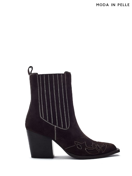 Moda in Pelle Brown Pavia Applique Western Boots (G69853) | £99