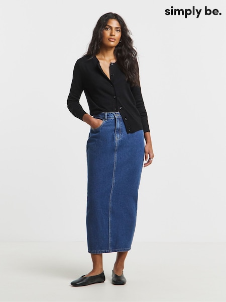 Simply Be Blue Mid Wash Maxi Skirt (G69925) | £32