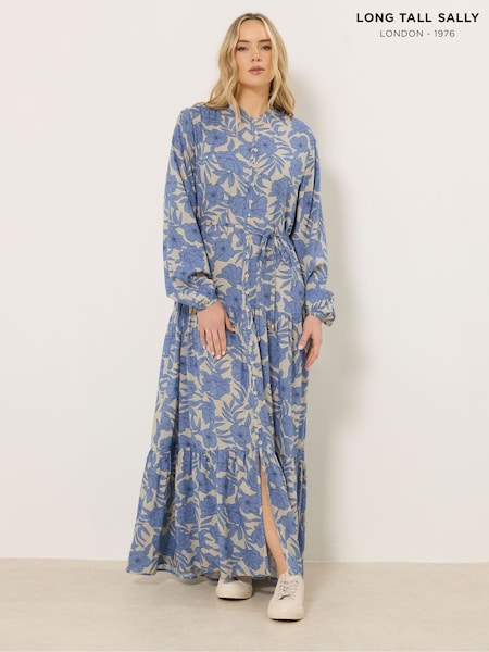 Long Tall Sally Cream Floral Tie Waist Maxi Dress (G70410) | £43