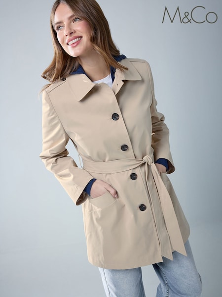 M&Co Natural Short Belted Jacket (G70434) | £70