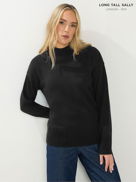 Long Tall Sally Black Turtle Neck Jumper (G70444) | £36