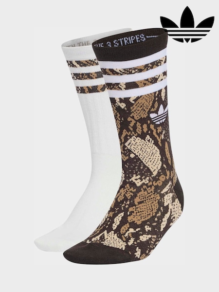 Animal - Adidas Originals Snake Print Crew Socks 2 Pack