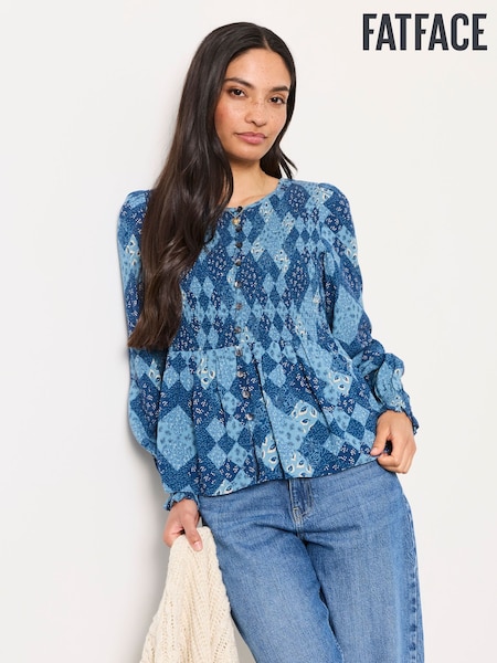 Blue Patchwork - Fatface Blouse