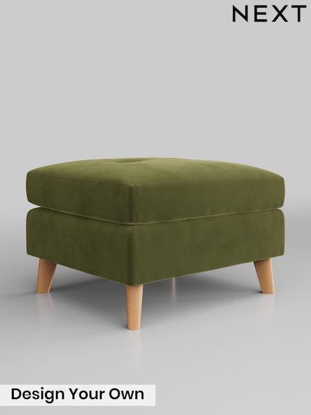 Plush Velvet Easy Clean/Mid Olive Green Wilson Buttoned Back (G70671) | £350