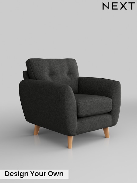 Tweedy Blend Easy Clean/Charcoal Grey Wilson Buttoned Back (G70687) | £499