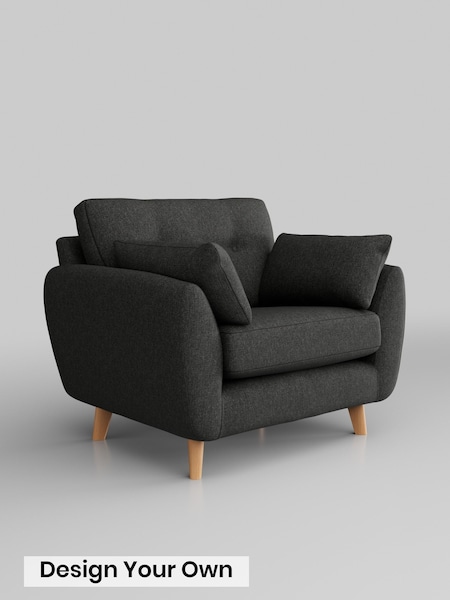 Tweedy Blend Easy Clean/Charcoal Grey Wilson Buttoned Back (G70687) | £599