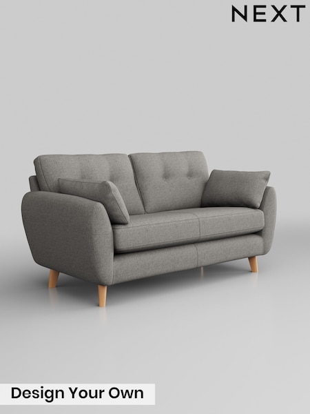 Woven Chenille Easy Clean/Light Grey Wilson Buttoned Back (G70705) | £950