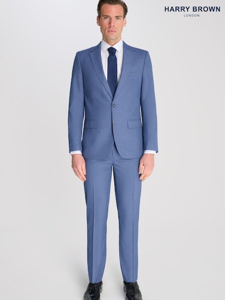 Harry Brown Blue Alex Slim Fit Suit Trousers (G70864) | £49