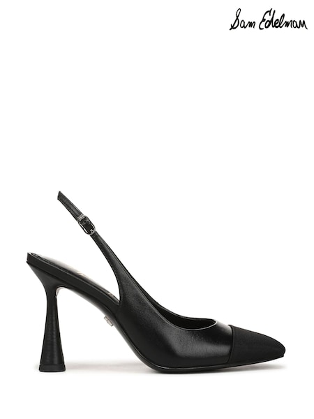 Sam Edelman Essa Regular Fit Slingbacks Black Shoes (G70883) | £160