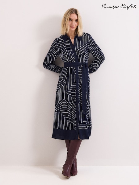 Phase Eight Blue Charlotte Midi Dress (G70893) | £129