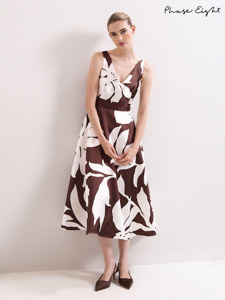 Phase Eight Brown Delicia Dress (G70912) | £199