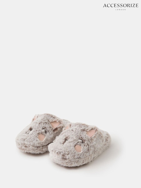 Accessorize Natural Girls Fluffy Cat Slippers (G71037) | £14 - £15
