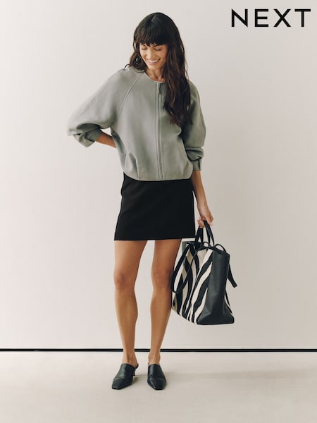Black - Tailored Mini Skirt