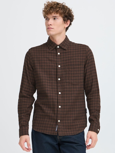 Casual Friday Brown Benedict Checked Long Sleeve Shirt (G71278) | £50