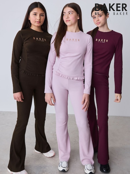 Multi - Baker By Ted Baker Ribbed Flares Leggings 3 Pack