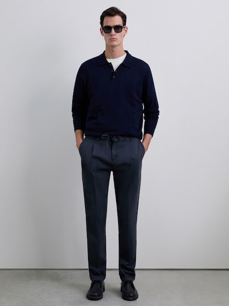 Scalpers Blue Icon Farrel Tricot Polo Shirt (G71596) | £120