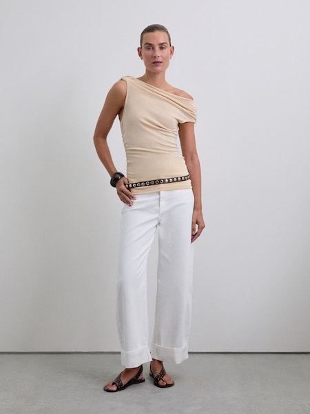Scalpers Natural Wrap Jersey Blouse (G71601) | £60