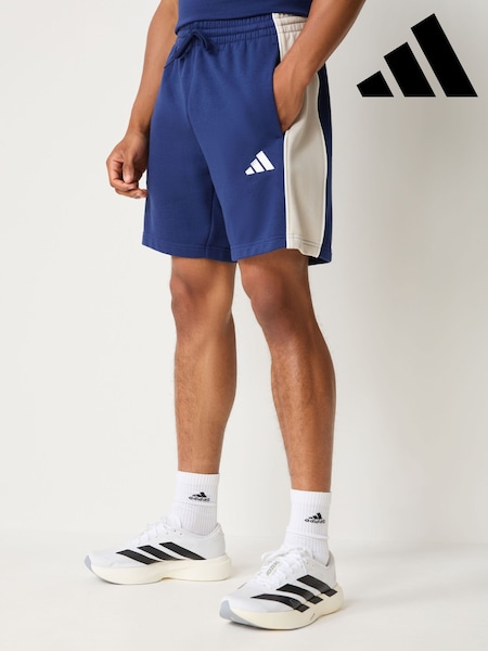 Blue - Regular Adidas Seasonal Essentials Colorblock Fleece Shorts
