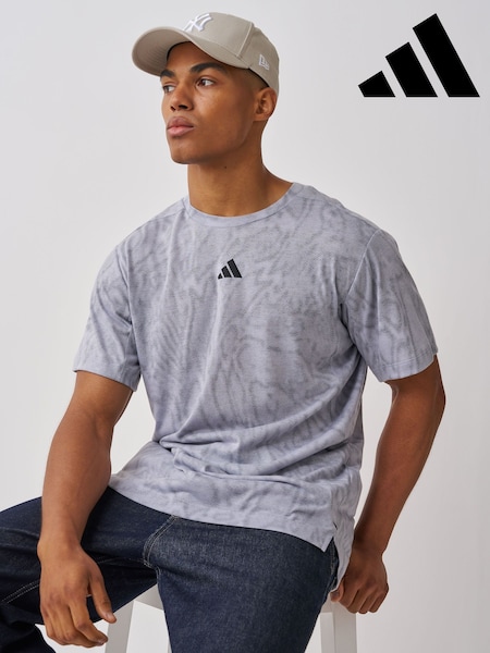 Grey - Regular Adidas D4t Primelift Aop T-shirt