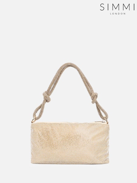 Simmi London Gold Talia Diamante Shoulder Bag (G71767) | £35