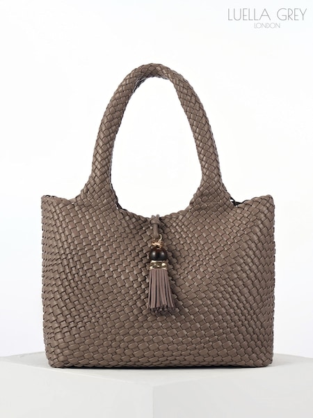 Luella Grey Natural Saskia Large Woven Tote (G71936) | £139