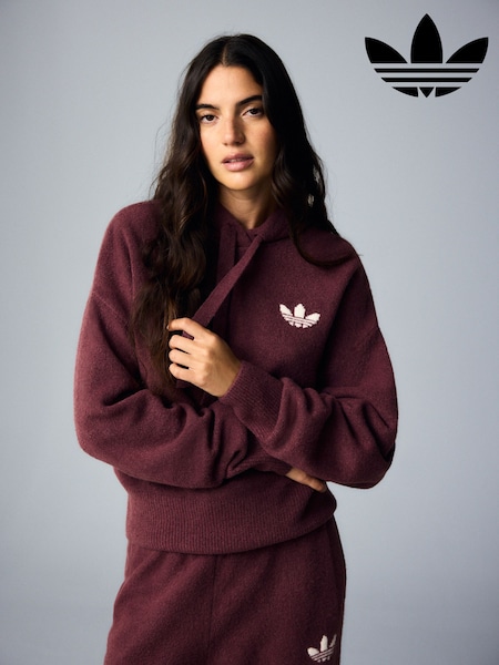 Burgundy Red - Adidas Originals Essential Knit Hoodie