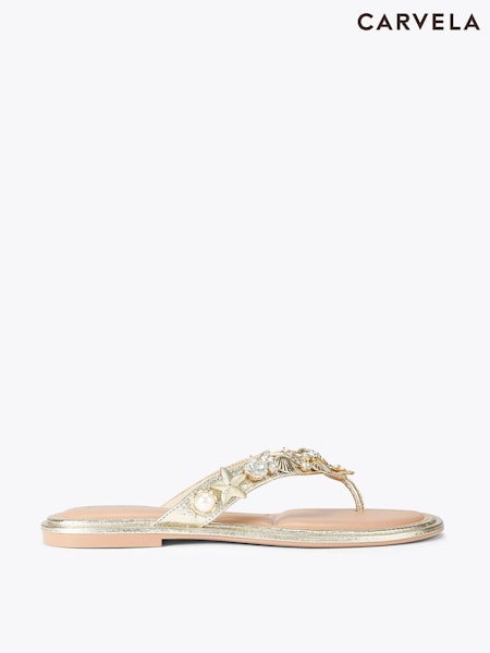 Carvela Gold Marina Flat Sandals (G72142) | £119