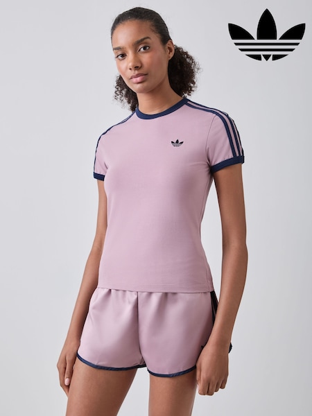 Purple - Adidas Originals 3s Slim T-shirt