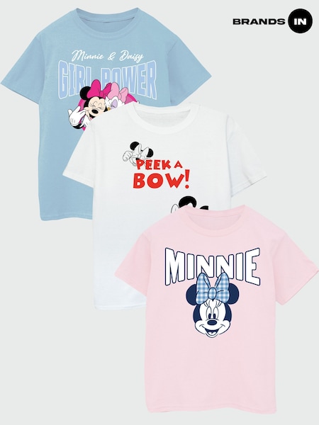 Brands In Blue Disney Minnie Mouse T-Shirts 3 Pack (G72227) | £37