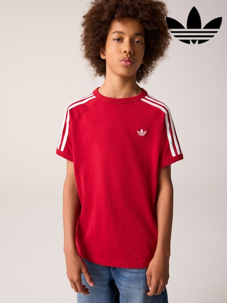 Red - Adidas Originals 3 Stripes T-shirt