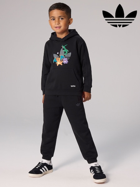 Black - Adidas Originals Pokemon Graphic Kids Tracksuit