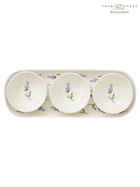 Sophie Conran White Lavandula 3 Bowl & Tray Setdula Set (G73018) | £55