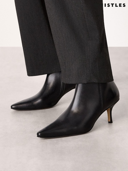Whistles Black Pointed Kitten Heel Boots (G73109) | £199