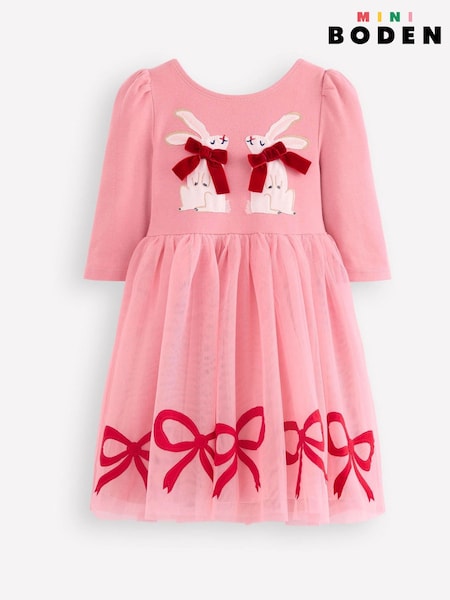 Boden Pink Appliqué Tulle Dress (G73216) | £49 - £55